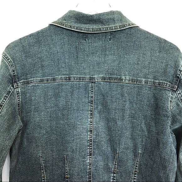 Miste Blue Denim Jacket Button Closure Pockets M - Picture 7 of 8
